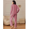 Ekouaer Pajama Sets Women 2 Piece Long Sleeve Sleepwear Cozy Pjs Loungewear(Purple Red)