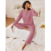Ekouaer Pajama Sets Women 2 Piece Long Sleeve Sleepwear Cozy Pjs Loungewear(Purple Red)