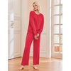 Ekouaer Pajama Sets Women 2 Piece Long Sleeve Sleepwear Cozy Pjs Loungewear(Red)