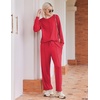 Ekouaer Pajama Sets Women 2 Piece Long Sleeve Sleepwear Cozy Pjs Loungewear(Red)
