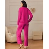 Ekouaer Pajama Sets Women 2 Piece Long Sleeve Sleepwear Cozy Pjs Loungewear(Rose Red)