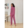 Ekouaer Pajamas for Women 2 Piece Lounge Set Long Sleeve Plaid Sleepwear Casual 2 Piece Pjs Pink Plaid,XX-Large