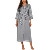 Ekouaer Robes for Women Zipper Robe 3/4 Sleeves Housecoat with Pockets(Floral Gray)