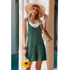 Ekouaer Rompers for Women 2026 Fashion Ribbed Knit Jumpsuit Scoop Neck Loose Outfit Wide Leg Summer One Piece Shortalls(Deep Green)