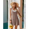 Ekouaer Rompers for Women 2026 Fashion Ribbed Knit Jumpsuit Scoop Neck Loose Outfit Wide Leg Summer One Piece Shortalls(Dirty Pink)