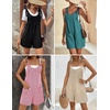 Ekouaer Rompers for Women 2026 Fashion Ribbed Knit Jumpsuit Scoop Neck Loose Outfit Wide Leg Summer One Piece Shortalls(Green Grey)
