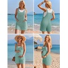 Ekouaer Rompers for Women 2026 Fashion Ribbed Knit Jumpsuit Scoop Neck Loose Outfit Wide Leg Summer One Piece Shortalls(Ice Green)