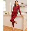 Ekouaer Thermal Underwear for Women Long Johns Sets Lightweight Base Layer(Black/Grey/Plaid)