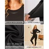 Ekouaer Thermal Underwear for Women Long Johns Sets Lightweight Base Layer(Black/Navy/White)
