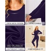 Ekouaer Thermal Underwear for Women Long Johns Sets Lightweight Base Layer(Deep Purple)