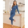 Ekouaer Thermal Underwear for Women Long Johns Sets Lightweight Base Layer(Haze Blue)