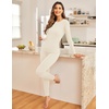 Ekouaer Thermal Underwear for Women Long Johns Sets Lightweight Base Layer(Off-white)