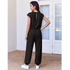 Ekouaer Womens Jumpsuit Casual One Piece Summer Vacation Outfit with Pocket(01 Black)