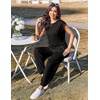 Ekouaer Womens Jumpsuit Casual One Piece Summer Vacation Outfit with Pocket(01 Black)