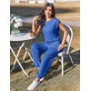 Ekouaer Womens Jumpsuit Casual One Piece Summer Vacation Outfit with Pocket(Blue)
