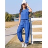 Ekouaer Womens Jumpsuit Casual One Piece Summer Vacation Outfit with Pocket(Blue)