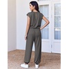 Ekouaer Womens Jumpsuit Casual One Piece Summer Vacation Outfit with Pocket(Drak Gley)