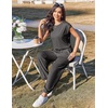 Ekouaer Womens Jumpsuit Casual One Piece Summer Vacation Outfit with Pocket(Drak Gley)