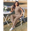 Ekouaer Womens Jumpsuit Casual One Piece Summer Vacation Outfit with Pocket(Khaki)