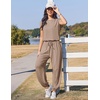 Ekouaer Womens Jumpsuit Casual One Piece Summer Vacation Outfit with Pocket(Khaki)