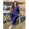 Ekouaer Womens Jumpsuit Casual One Piece Summer Vacation Outfit with Pocket(Navy Blue)