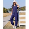 Ekouaer Womens Jumpsuit Casual One Piece Summer Vacation Outfit with Pocket(Navy Blue)