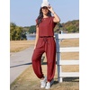 Ekouaer Womens Jumpsuit Casual One Piece Summer Vacation Outfit with Pocket(Wine Red)