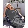 Ekouaer Womens Pajama Sets Cotton Short Sleeve Long Pants Lounge Set(Dark Grey)