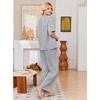Ekouaer Womens Pajama Sets Cotton Short Sleeve Long Pants Lounge Set(Light Grey)