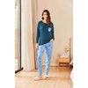 Ekouaer Womens Pajama Sets Long Sleeve Pjs Lounge Sets Joggers with Pockets(Butterfly Blue)
