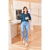Ekouaer Womens Pajama Sets Long Sleeve Pjs Lounge Sets Joggers with Pockets(Butterfly Blue)