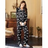Ekouaer Womens Satin Silky Pajama Set Classic Pattern Button Down Pjs Set(Black Zebra 03)