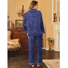 Ekouaer Womens Satin Silky Pajama Set Classic Pattern Button Down Pjs Set(Blue Star Moon 03)