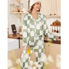 Ekouaer Womens Satin Silky Pajama Set Classic Pattern Button Down Pjs Set(Geometry 03)