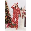 Ekouaer Womens Satin Silky Pajama Set Classic Pattern Button Down Pjs Set(Red Christmas Print 03)