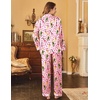 Ekouaer Womens Satin Silky Pajama Set Classic Pattern Button Down Pjs Set(Wine Bottle 03)