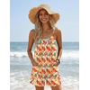 Ekouaer Womens Summer Sleeveless Rompers Overalls Adjustable Jumpsuits(Yellow Leaves Print)