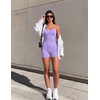 Ekouaer Womens Workout Rompers Ribbed Atheletic Unitard One Piece Jumpsuits(Lilac Purple)