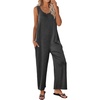 Ekouaer Jumpsuits for Women Casual Summer Sleeveless Rompers Travel Outfits(Dark Gray)