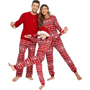 Ekouaer Family Christmas Pajamas Matching Sets Pjs Holiday Lounge Sets(01 Red-snowflake)