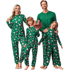 Ekouaer Family Christmas Pajamas Matching Sets Pjs Holiday Lounge Sets(Green-christmas)