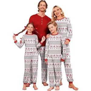 Ekouaer Family Christmas Pajamas Matching Sets Pjs Holiday Lounge Sets(Red Elk)