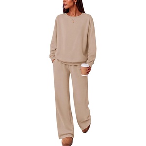 Ekouaer Lounge Sets for Women Casual Long Sleeve and Long Pants Pajamas Set(Khaki)