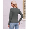 Ekouaer 3 Pack Womens Long Sleeve Raglan Shirts Slim Fit Thermal Tops(Black/Navy/Dark Grey)