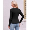 Ekouaer 3 Pack Womens Long Sleeve Raglan Shirts Slim Fit Thermal Tops(Black/White/Brown)