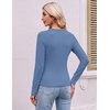 Ekouaer 3 Pack Womens Long Sleeve Raglan Shirts Slim Fit Thermal Tops(Black/White/Dark Blue)
