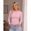 Ekouaer 3 Pack Womens Long Sleeve Raglan Shirts Slim Fit Thermal Tops(Black/White/Pink)