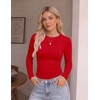 Ekouaer 3 Pack Womens Long Sleeve Raglan Shirts Slim Fit Thermal Tops(Black/White/Red)