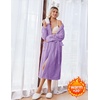 Ekouaer Long Robes for Women Super Soft Plush Fleece Warm Towel Bathrobe(Lavender)