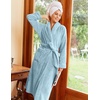 Ekouaer Long Robes for Women Super Soft Plush Fleece Warm Towel Bathrobe(Light Blue)